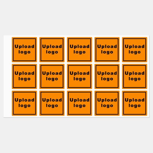 Zakelijke Logo op Oranje vierkant lijm Labels (Vel)