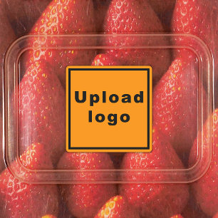 Zakelijke Logo op Oranje vierkant lijm Labels
