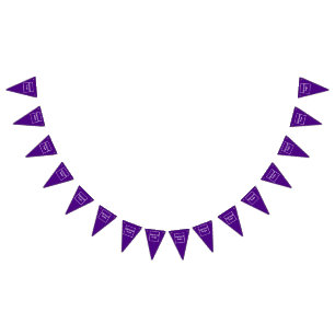 Zakelijke Logo op Paarse Driehoek Bunting Banner