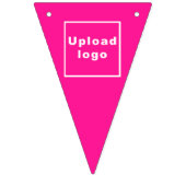 Zakelijke Logo op Roze Driehoek Bunting Banner (Eerste vlag)