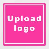Zakelijke Logo op roze plein - etiket met kleefmid Labels (Design 1)