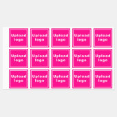 Zakelijke Logo op roze plein - etiket met kleefmid Labels (Vel)