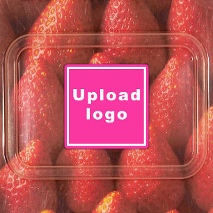 Zakelijke Logo op roze plein - etiket met kleefmid Labels