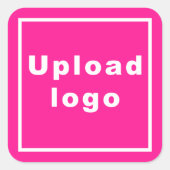 Zakelijke Logo op roze vierkant sticker (Voorkant)