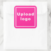Zakelijke Logo op roze vierkant sticker (Tas)