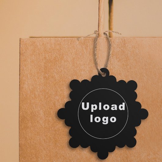 Zakelijke Logo op zwart sneeuwvlok vorm papier Ornament Kaart