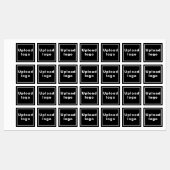 Zakelijke Logo op zwart vierkant, strijkstreep op  Labels (Vel)