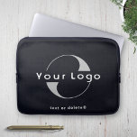 Zakelijke logo op Zwart Wit, Schoon merk Bedrijf Laptop Sleeve<br><div class="desc">Aangepaste logo op minimale schone laptophoes. Voeg je logo en tekst toe.</div>