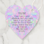 Zakelijke Logo Opal Iridescent Heart Shape Hang La Bedankjes Labels (Achterkant)