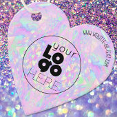 Zakelijke Logo Opal Iridescent Heart Shape Hang La Bedankjes Labels