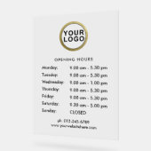 Zakelijke Logo openingstijden Acryl Bord (Hoek)