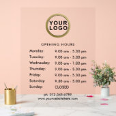 Zakelijke Logo openingstijden Acryl Bord (Huwelijk)