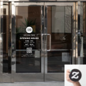 Zakelijke Logo & openingstijden met website QR cod Raamsticker (Kantoordeur)