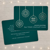 Zakelijke Logo Ornamenten Blauwgroen Green Christm Folie Feestdagenkaart