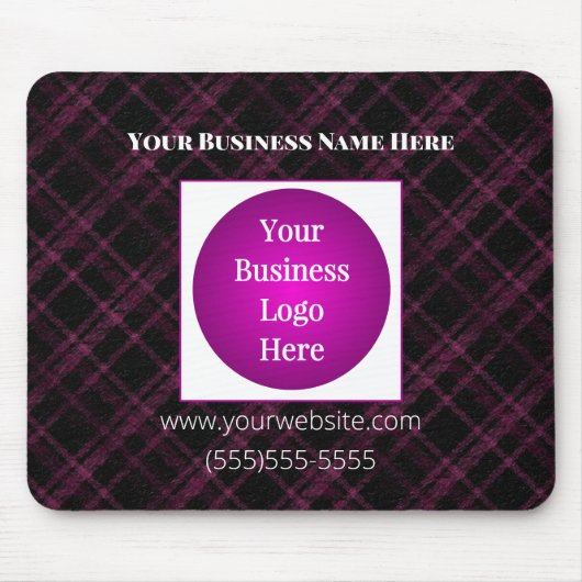 Zakelijke Logo | Paarse Pset Personalized Mousepad Muismat (Voorkant)