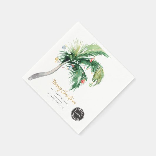 Zakelijke Logo palmboom, prettig kerstpapier Servet (Hoek)