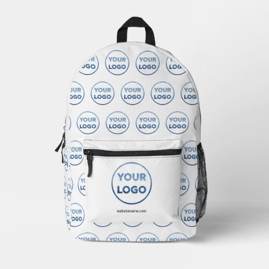 Zakelijke Logo Patroon Aangepaste tekst op wit Bedrukte Rugzak (Voorkant)