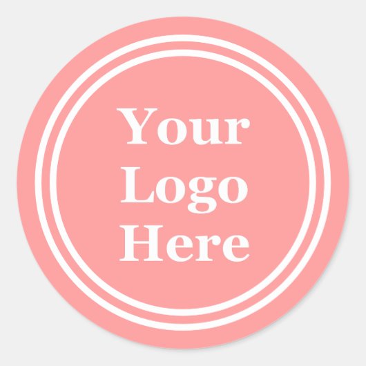 Zakelijke Logo Peach en White Branded Sjabloon Ronde Sticker (Voorkant)