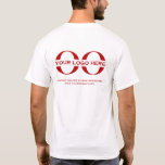 Zakelijke Logo Personeel T-shirt<br><div class="desc">Eenvoudige douane witte bedrijfs sjabloon in moderne minimalistische stijl met gemakkelijk om sjabloon voor uw bedrijfs logo bij te werken. De logo van het bedrijf op voorzijde verlaten; grote bedrijfstekst en douanetekst op rug. Ontworpen met een horizontaal afbeelding van de banner van de logo (2560 x 1440 px), kunt u...</div>