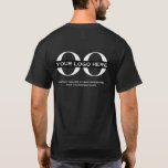 Zakelijke Logo Personeel T-shirt<br><div class="desc">Eenvoudige sjabloon van de douane zwarte zaken in moderne minimalistische stijl met gemakkelijk om sjabloon voor uw bedrijfs logo bij te werken. De logo van het bedrijf op voorzijde verlaten; grote bedrijfstekst en douanetekst op rug. Ontworpen met een horizontaal afbeelding van de banner van de logo (2560 x 1440 px),...</div>