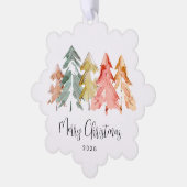 Zakelijke Logo Pine Trees Vrolijk Kerstfeest Ornament Kaart (Links)