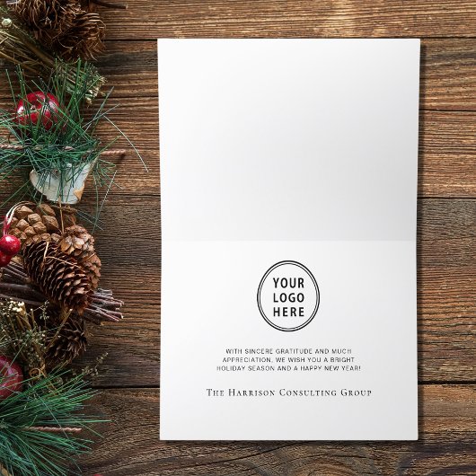 Zakelijke Logo Pine Trees Waterverf Feestdagen Kaart