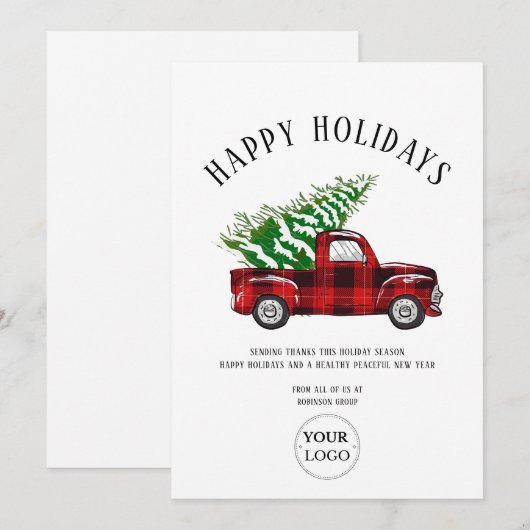 Zakelijke Logo Prettige feestdagen Feestdagenkaart (Voorkant / Achterkant)