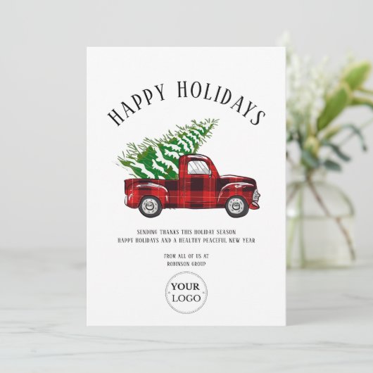 Zakelijke Logo Prettige feestdagen Feestdagenkaart (Staand voorkant)