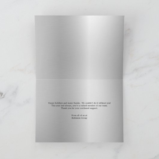 Zakelijke Logo Prettige feestdagen Kaart (Binnen)