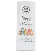 Zakelijke Logo Prettige feestdagen Wijn Cadeautas (Voorkant)