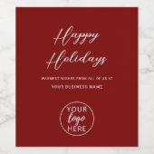 Zakelijke Logo Prettige feestdagen Wijn Etiket (Enkel label)