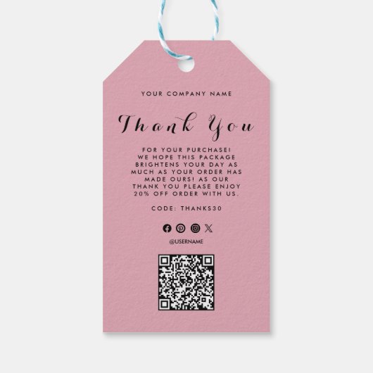 Zakelijke Logo Prijs QR Code Hang Label Cadeaulabel (Achterkant)