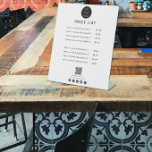 Zakelijke Logo Prijslijst QR Code Sociale media Reclamebord Met Voetstuk