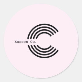 Zakelijke Logo Professional Blush Roze stijlvol Ronde Sticker