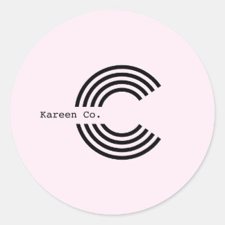 Zakelijke Logo Professional Blush Roze stijlvol Ronde Sticker