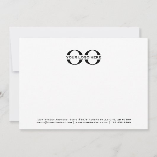 Zakelijke Logo Professional Zwart-wit 5x7 Notitiekaartje (Voorkant)