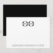 Zakelijke Logo Professional Zwart-wit 5x7 Notitiekaartje (Voorkant / Achterkant)