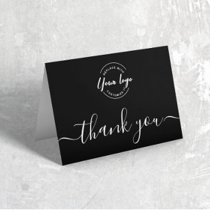 Zakelijke Logo Professioneel Zakelijk Wit Script Bedankkaart