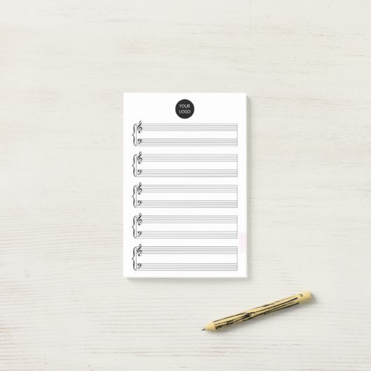 Zakelijke Logo | Professionele Blank Bladmuziek Ni Post-it® Notes (Op bureau)