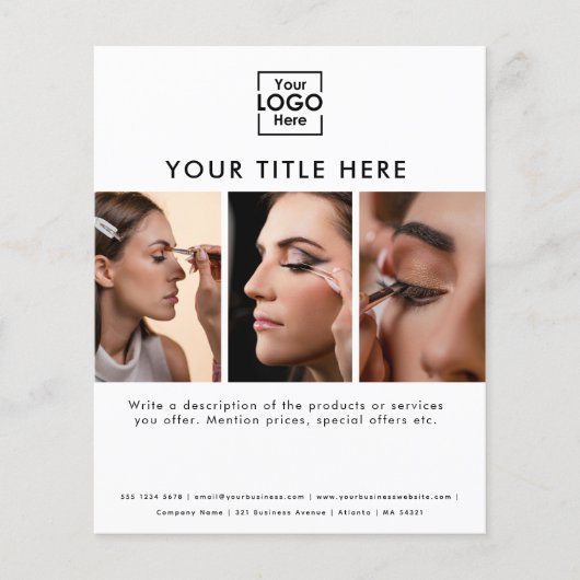 Zakelijke Logo Professionele Schoonheidssalon 3 Fo Flyer (Voorkant)