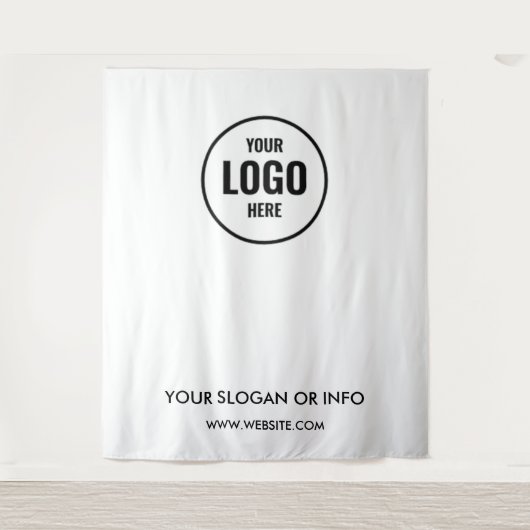 Zakelijke Logo | Professionele witte foto achtergr Wandkleed (Voorkant)