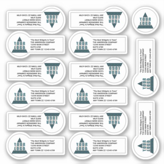 Zakelijke Logo Promo Adres 14 Contour Cut Vinyl Sticker (Voorkant)