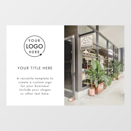 Zakelijke Logo | Promotie foto Simple White Raamsticker (Vel)