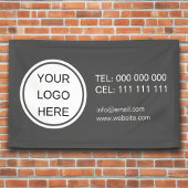 Zakelijke Logo Promotionele Contact Grijs & Wit Spandoek