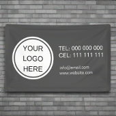 Zakelijke Logo Promotionele Contact Grijs & Wit Spandoek