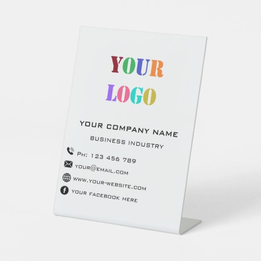 Zakelijke Logo Promotionele voetafdruk Reclamebord Met Voetstuk (Voorkant)