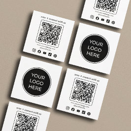Zakelijke Logo QR Code Aangepaste Sociale Iconen Vierkante Visitekaartje