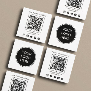 Zakelijke Logo QR Code Aangepaste Sociale Iconen Vierkante Visitekaartje