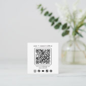 Zakelijke Logo QR Code Aangepaste Sociale Iconen Vierkante Visitekaartje (Staand voorkant)