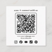 Zakelijke Logo QR Code Aangepaste Sociale Iconen Vierkante Visitekaartje (Voorkant)